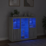 Sideboards with LED Lights 3 pcs Grey Sonoma Engineered Wood 3209126