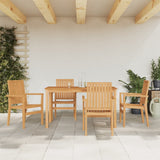 5 Piece Garden Dining Set Solid Wood Teak 3157913