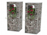 142542 Gabion Basket Posts/Planters 2 pcs Steel 50x50x160 cm