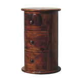 3 Drawer Chestnut Sheesham Drum IN3449