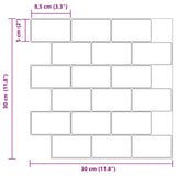 Subway Tile 20 pcs White Black 30 x 30 cm Polyurethane and PET 42046124