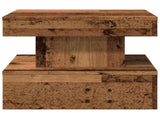 Coffee Table with LED Lights Old Wood 50x50x40 cm 857712