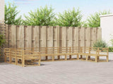 Outdoor Sofa Set 10 pcs White Solid Acacia Wood 3388303