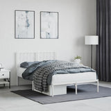 Metal Bed Frame without Mattress with Headboard White 120x200cm 374484