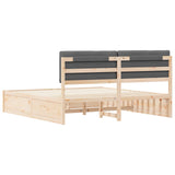 Bed Frame with Upholstered Headboard Dark Grey 180 x 200 cm 3398215
