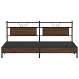 Metal Bed Frame without Mattress Brown Oak 200x200 cm 3325130