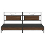 Metal Bed Frame without Mattress Brown Oak 200x200 cm 3325130