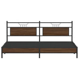 Metal Bed Frame without Mattress Brown Oak 200x200 cm 3325130