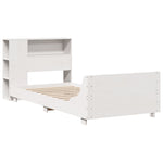 ZNTS Bed Frame without Mattress White 100x200 cm Solid Wood Pine 3323666
