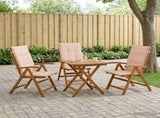 Reclining Garden Chairs 3 pcs Natural Solid Acacia Wood 42041435