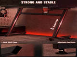 Gaming Desk 120 x 65 cm Steel Frame with Cup Holder, Headphone Hook, Adjustable Feet and Cable T3398P343072