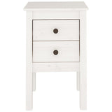 Bedside Cabinet White 40x35x61.5 cm Solid Wood Pine 813691