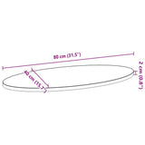 Table Top 80x40x2 cm Solid Wood Oak Oval 4009037