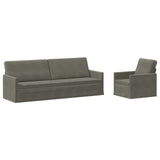 Sofa Set 2 pcs Light Grey Corduroy Fabric 3433260