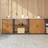 Kitchen Storage Set HATTEM 3 pcs Rusty Steel 3392679