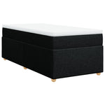 ZNTS Box Spring Bed with Mattress Black 90x200 cm Fabric 3285347