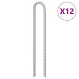 Tent Pegs 12 pcs U-shaped 41.5 cm 12 mm Galvanised Steel 4009350