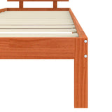 Bed Frame with Headboard Wax Brown 90 x 200 cm Solid Pine Wood 863968
