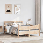 ZNTS Bed Frame with Headboard 150x200 cm King Size Solid Wood Pine 3306300