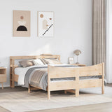 ZNTS Bed Frame with Headboard 150x200 cm King Size Solid Wood Pine 3306300