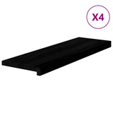 Stair Treads 4 pcs Brown Black 80x25x2 cm Solid Wood Oak 3283014