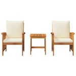 Garden Sofa Set with Cushion 3 pcs Brown Solid acacia wood 4106447