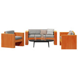 ZNTS 2 Piece Garden Lounge Set Wax Brown Solid Wood Pine 3216897