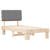 Bed Frame with Upholstered Headboard Light Grey 75 x 190 cm 877389