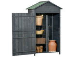 Garden Shed 4-Tier Wooden Garden Outdoor Shed 3 Shelves Utility Gardener Cabinet Lockable 2 Doors T3398P315879
