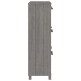 Shoe Cabinet "HAMAR" Light Grey 59,5x35x117 cm Solid Wood Pine 340515