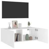 TV Wall Cabinet with LED Lights White 80x35x31 cm 837281