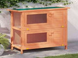 Outdoor Rabbit Hutch Small Animal House Pet Cage 4 Doors Wood 170159
