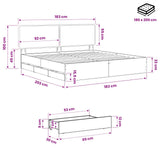 Bed Frame with Storage and Headboard Artisan Oak 180 x 200 cm 3445838