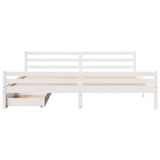 Bed Frame without Mattress White 200x200 cm Solid Wood Pine 3301619
