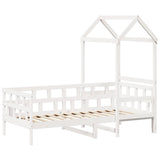 Day Bed with Roof without Mattress White 80x200 cm Solid Wood 3282238