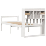 Bookcase Bed without Mattress White 75x190 cm Small Single Solid Wood Pine 3322040