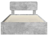 Bed Frame Concrete Grey 100 x 200 cm Engineered Wood 3412216