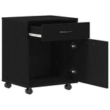 Rolling Cabinet Black Oak 45 x 38 x 54 cm Engineered Wood 862670