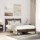 Metal Bed Frame without Mattress Brown Oak 120x200 cm 4007920