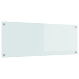 Kitchen Backsplash White 110 x 40 cm Tempered Glass 42001286