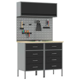 Work Cabinet Set with Drawer with Shelf Manual 5 pcs Black 3321422
