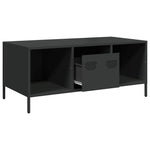 ZNTS Coffee Table Black 101.5x50x43.5 cm Cold-rolled Steel 851274