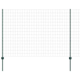 Fence with Posts Green 1.5 x 10 m Steel 3335994