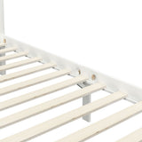 Canopy Bed Frame without Mattress White Solid Wood 100x200 cm 283263
