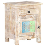 ZNTS Bedside Cabinet 40x30x50 cm Rough Acacia Wood 320233