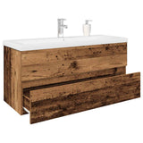 Sink Cabinet with Built-in Basin and Faucet Old Wood 3328937