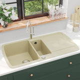 Granite Kitchen Sink Double Basins Beige 144854