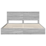 Storage Bed Grey Sonoma 200 x 200 cm Engineered Wood 3411178