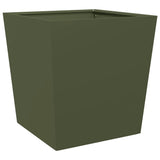 ZNTS Garden Planters Olive Green 2 pcs 50x50x50 cm Steel 851073