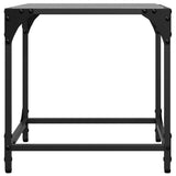 Coffee Tables with Black Glass Top 2 pcs 40x40x40 cm Steel 845961
